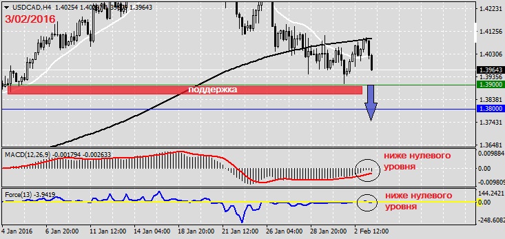 Анализ по USDCAD на 3.02.20161